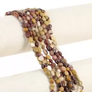 Perles nuggets irréguliers 6 - 11 mm pierre gemme - Jaspe Mokaite x41cm