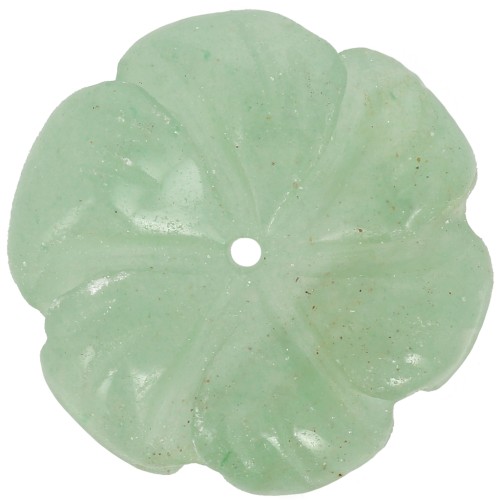 Pendentif fleur 20 mm en pierre gemme - Aventurine x1
