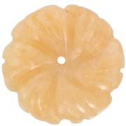 Pendentif fleur 20 mm en pierre gemme - Jade teinté - Jaune x1|raw }}