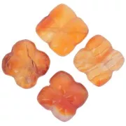 Perles trèfles 14.5 mm en pierre gemme - Cornaline x4