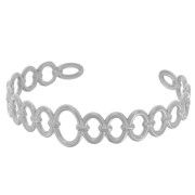 Bracelet jonc anneaux ovales - réglable 15x150 mm - Acier inoxydable 304L x1|raw }}