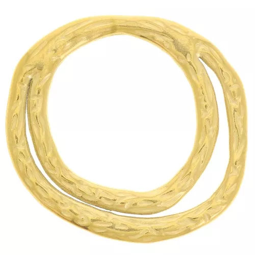 Pendentifs doubles cercles martelés 26x28 mm - Acier inoxydable 304L Doré x2