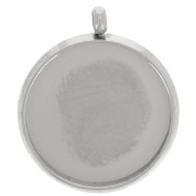 Serti pendentif pour cabochon fond plat 12 mm - Acier inoxydable 303L x1