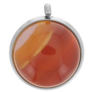 Serti pendentif pour cabochon fond plat 12 mm - Acier inoxydable 303L x1