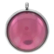 Serti pendentif pour cabochon fond plat 14 mm - Acier inoxydable 303L x1