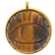 Serti pendentif pour cabochon fond plat 16 mm - Acier inoxydable 303L Doré x1