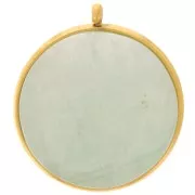 Serti pendentif pour cabochon fond plat 18 mm - Acier inoxydable 303L Doré x1