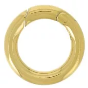 Fermoir rond mousqueton 14 mm - Acier inoxydable 316L Doré x1