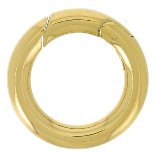 Fermoir rond mousqueton 14 mm - Acier inoxydable 316L Doré x1