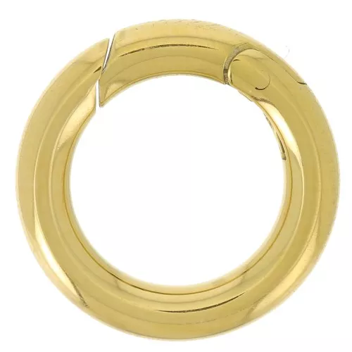 Fermoir rond mousqueton 14 mm - Acier inoxydable 316L Doré x1
