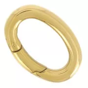 Fermoir ovale mousqueton 18 mm - Acier inoxydable 316L Doré x1