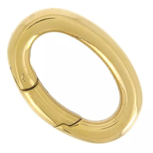 Fermoir ovale mousqueton 18 mm - Acier inoxydable 316L Doré x1