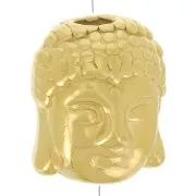 Perle tête de Bouddha 9x11 mm - Acier inoxydable 304 Doré x1