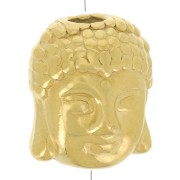 Perle tête de Bouddha 9x11 mm - Acier inoxydable 316L Doré x1