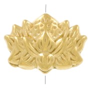 Perle fleur Lotus 8x12 mm - Acier inoxydable 304 Doré x1