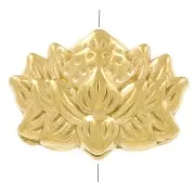 Perle fleur Lotus 8x12 mm - Acier inoxydable 304 Doré x1