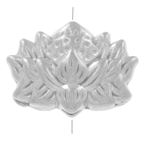 Perle fleur Lotus 8x12 mm - Acier inoxydable 304  x1