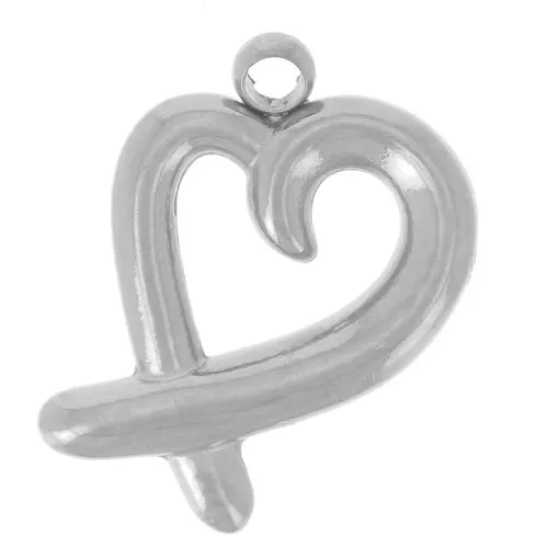 Breloque coeur évidé 12x8.5 mm - Acier inoxydable 304L x1