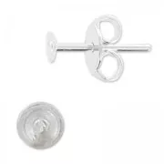 Clous d'oreilles disque 3.5 mm argenté x2
