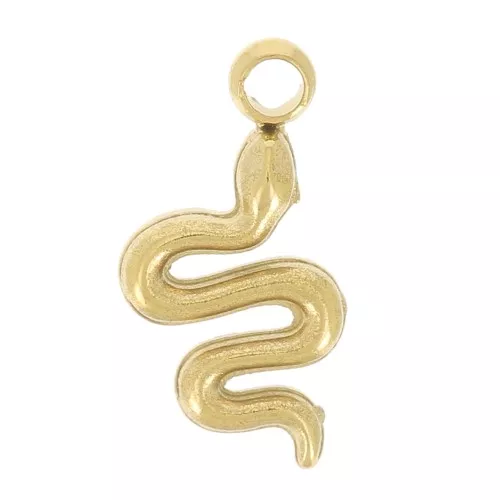 Breloque serpent 10x5 mm - Acier inoxydable 304L Doré x1