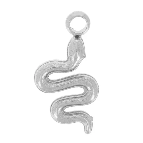 Breloque serpent 10x5 mm - Acier inoxydable 304L x1