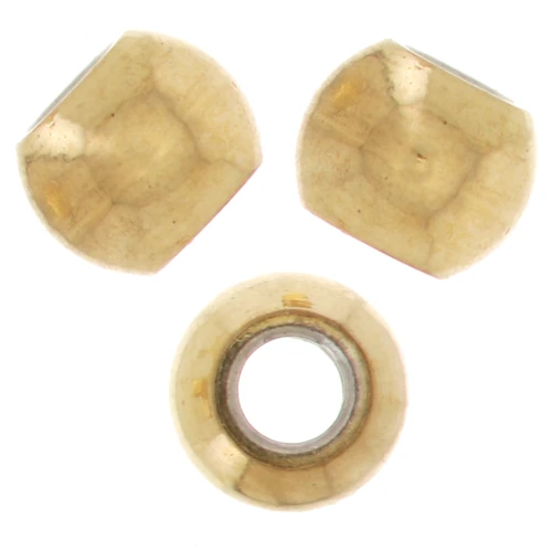 Perles rondes aplaties 2.5 mm - Acier inoxydable 304L Doré x10