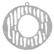 Pendentifs irrégulier martelé 30 mm motif graphique Acier inoxydable 316L x2