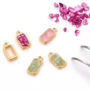 Copeaux de verre concassé - éclat irrégulier à résiner - Rose clair AB x7g