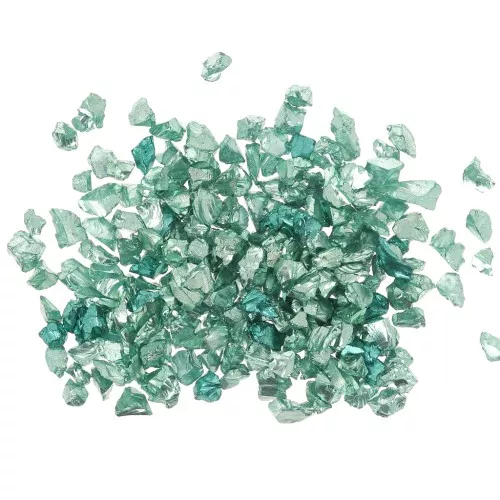 Copeaux de verre concassé - éclat irrégulier à résiner - Turquoise métallisé x10g
