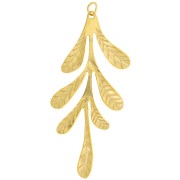 Pendentifs feuilles 56x24 mm - Acier inoxydable 304L Doré x2|raw }}