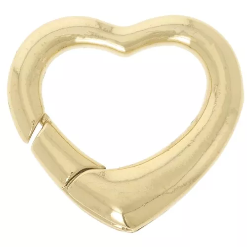 Fermoir coeur mousqueton 20x22 mm Doré x1