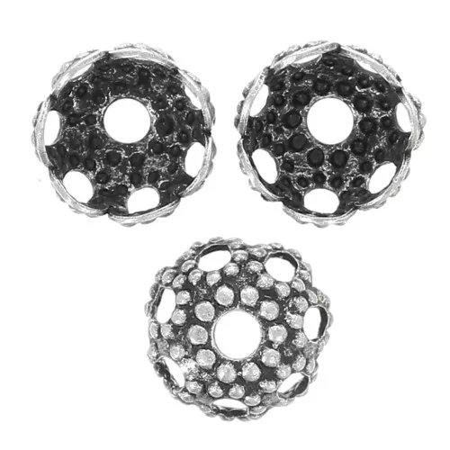 Coupelles filigranées 4 mm - Argenté vieilli x20