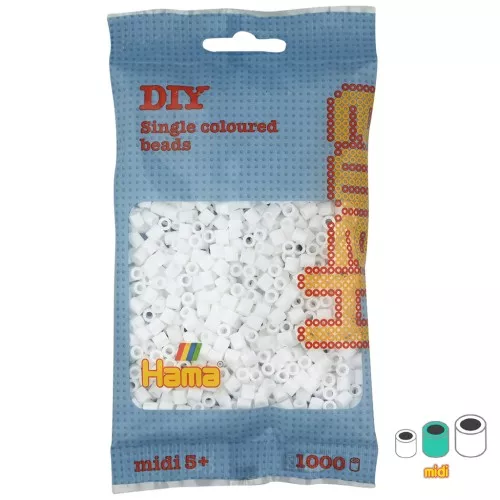 Perles à repasser Hama MIDI 5 mm Blanc (n°01) x1000