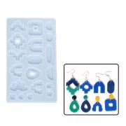 Moule silicone pour réaliser pendentifs forme géométrique en résine - Transparent