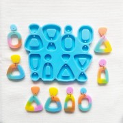Moule silicone - boucles d'oreilles Trapèze et Triangle pour résine époxy x1