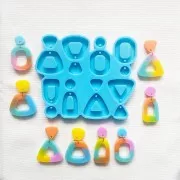 Moule silicone - boucles d'oreilles Trapèze et Triangle pour résine époxy x1