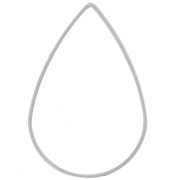 Anneau de montage et tissage goutte 25x17 mm - Argenté x1|raw }}