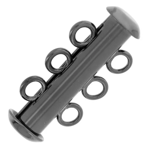 Fermoir 3 rangs coulissant 21 mm Black nickel x1