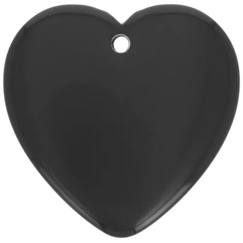 Pendentif coeur en résine opaque 36x36.5 mm - Noir x1