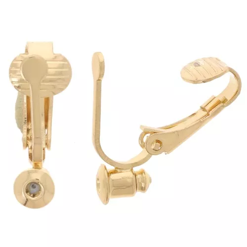 Convertisseurs de clous d'oreilles en clips 19x5 mm - Doré x2