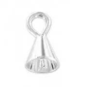 Attache pendentif 8 mm pour poire semi-percée Placage argent fin
