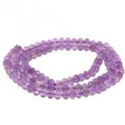 Perles rondes aplaties facettées 4x3 mm - Amethyste x35cm|raw }}