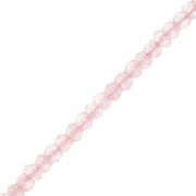 Perles rondes aplaties facettées 4x3 mm - Quartz Rose x35cm|raw }}