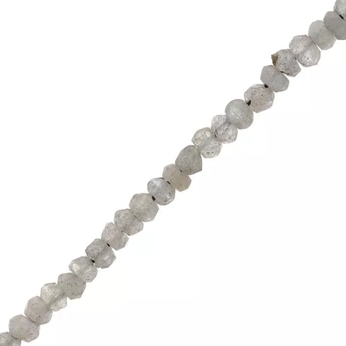 Perles rondes aplaties facettées 4x3 mm - Labradorite x35cm