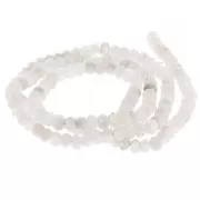 Perles rondes aplaties facettées 4x3 mm - Pierre de Lune x35cm