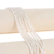 Perles rondes aplaties facettées 4x3 mm - Pierre de Lune x35cm