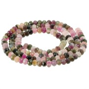 Perles rondes aplaties facettées 4x3 mm - Mix Tourmaline x35cm|raw }}