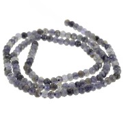 Perles rondes aplaties facettées 4x3 mm - Iolite x35cm