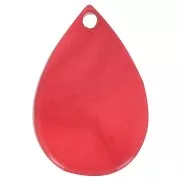 Sequin goutte en résine 21x14 mm - Rouge marbré x1