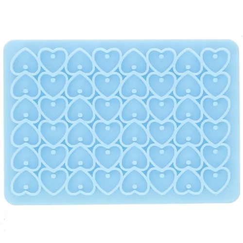 Moule silicone pour réaliser des sequins coeurs - résine époxy et poudre céramique